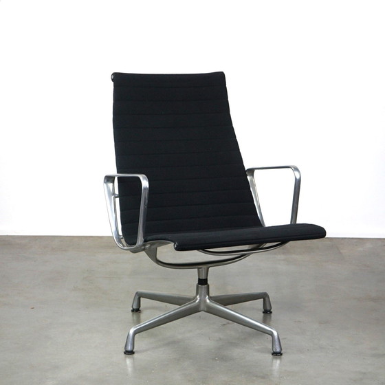 Image 1 of Design Vitra Swivel Armchair Model Ea 116 In Black Fabric