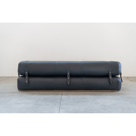 Image 1 of Vintage Anfibio sofa bed in cowhide and iron by Alessandro Becchi for Giovannetti Collezioni, 1970