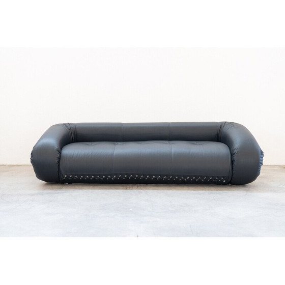Image 1 of Vintage Anfibio sofa bed in cowhide and iron by Alessandro Becchi for Giovannetti Collezioni, 1970