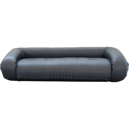 Vintage Anfibio sofa bed in cowhide and iron by Alessandro Becchi for Giovannetti Collezioni, 1970