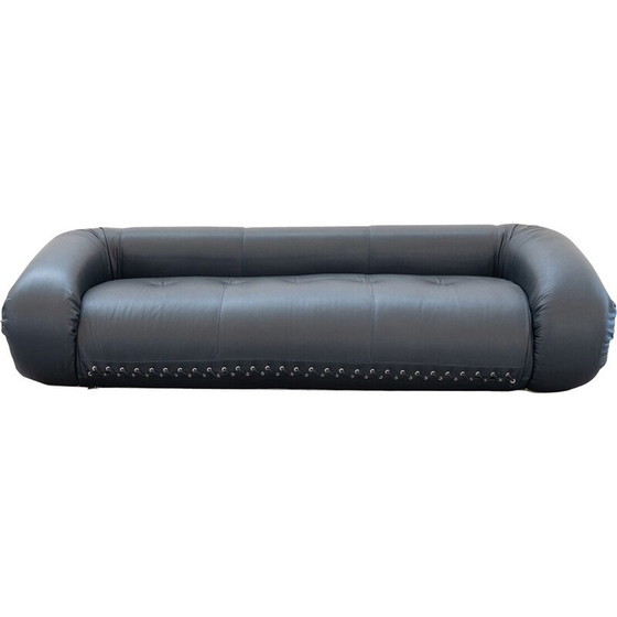 Image 1 of Vintage Anfibio sofa bed in cowhide and iron by Alessandro Becchi for Giovannetti Collezioni, 1970
