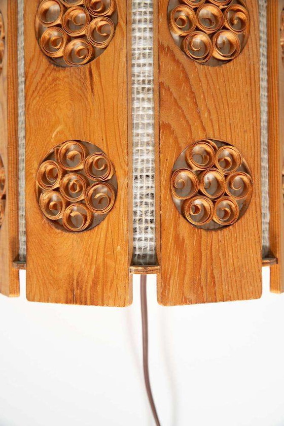 Image 1 of Vintage pine wall lamp 1960s Sweden Scandinavian wall scone