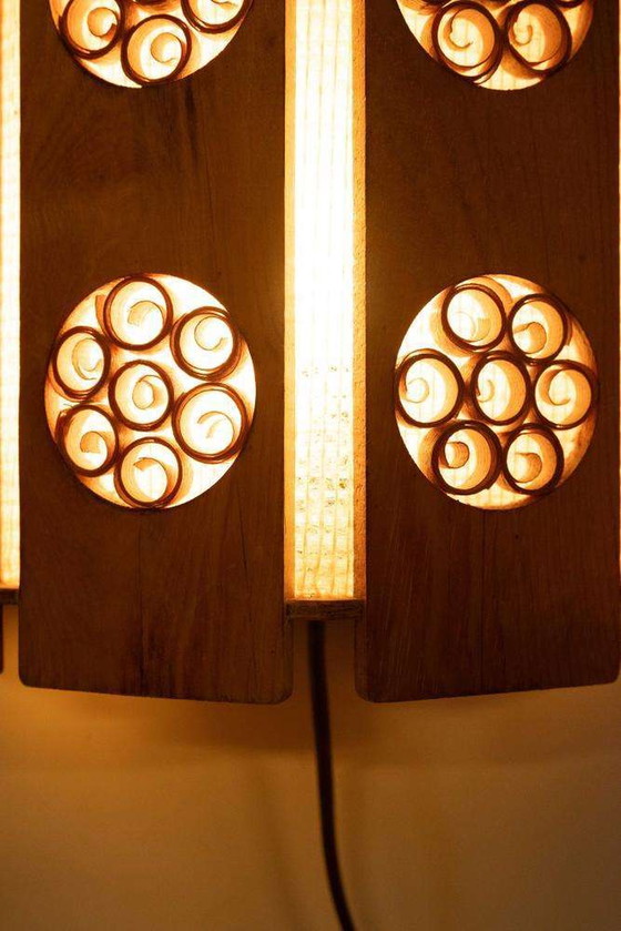 Image 1 of Vintage pine wall lamp 1960s Sweden Scandinavian wall scone