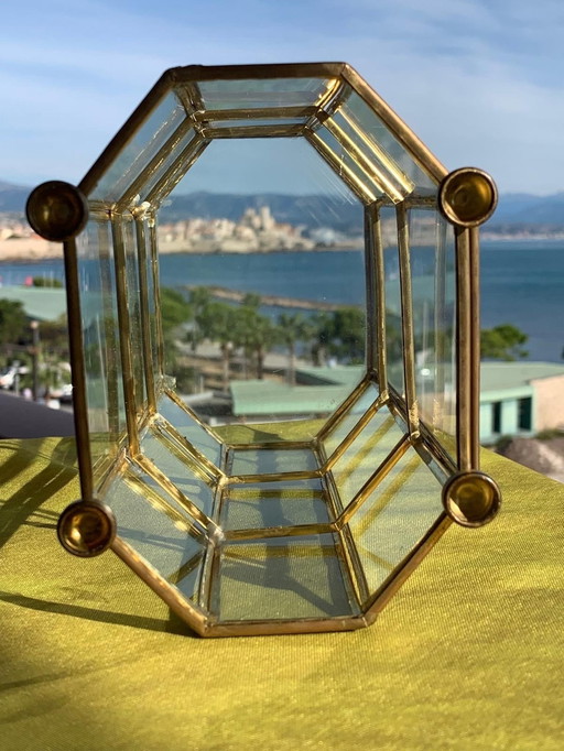 Vintage Brass Display Case From The 1950s