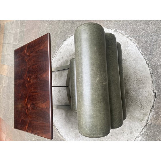 Image 1 of Vintage steel, leather and mahogany desk by Marzio Cecchi for Studio Most, Italy 1969