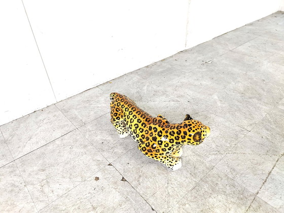 Image 1 of Ceramic Hand Painted Leopard 1960's Italy