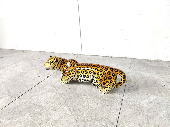 Image 1 of Ceramic Hand Painted Leopard 1960's Italy