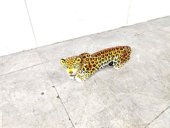 Image 1 of Ceramic Hand Painted Leopard 1960's Italy