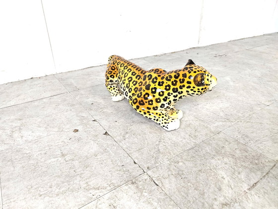 Image 1 of Ceramic Hand Painted Leopard 1960's Italy