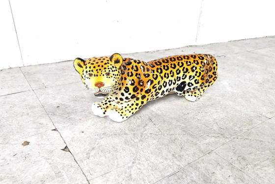 Image 1 of Ceramic Hand Painted Leopard 1960's Italy