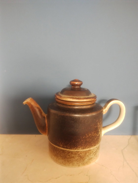 Image 1 of Porsgrund Teapot And 6 Deep Plates