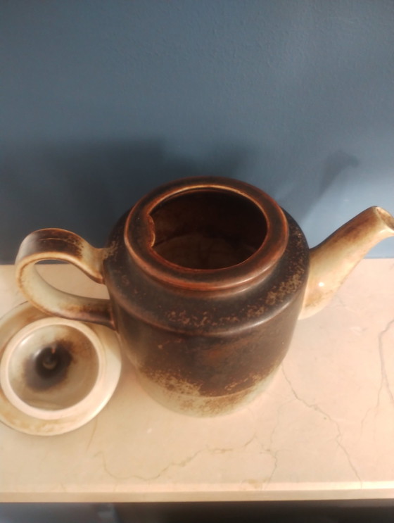 Image 1 of Porsgrund Teapot And 6 Deep Plates