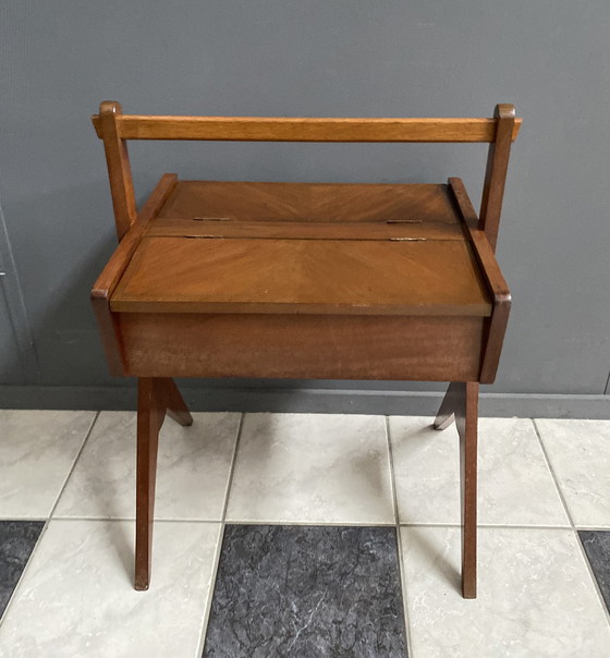 Image 1 of sewing box sidetable 1960s