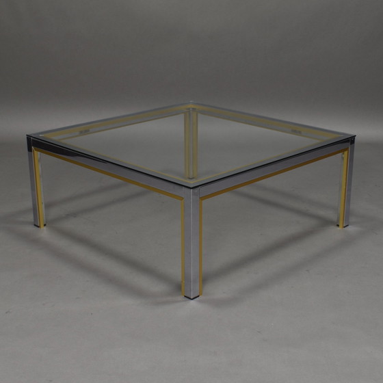 Image 1 of Romeo Rega coffee table in chrome and gold Italy, 1970's