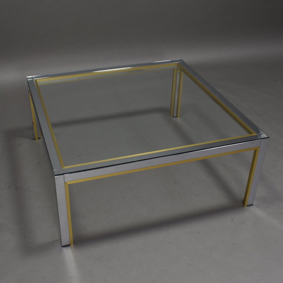 Image 1 of Romeo Rega coffee table in chrome and gold Italy, 1970's