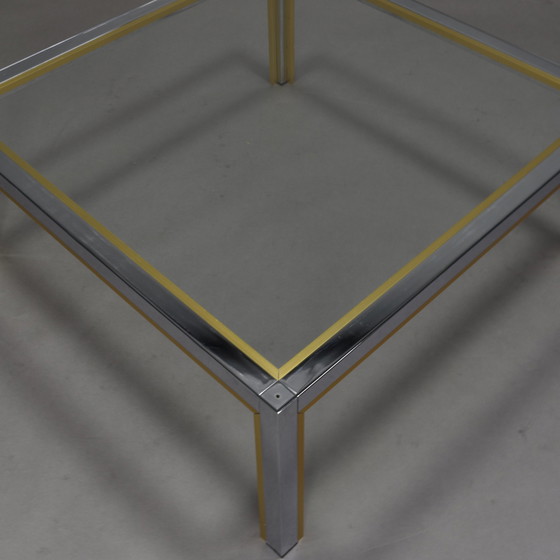 Image 1 of Romeo Rega coffee table in chrome and gold Italy, 1970's