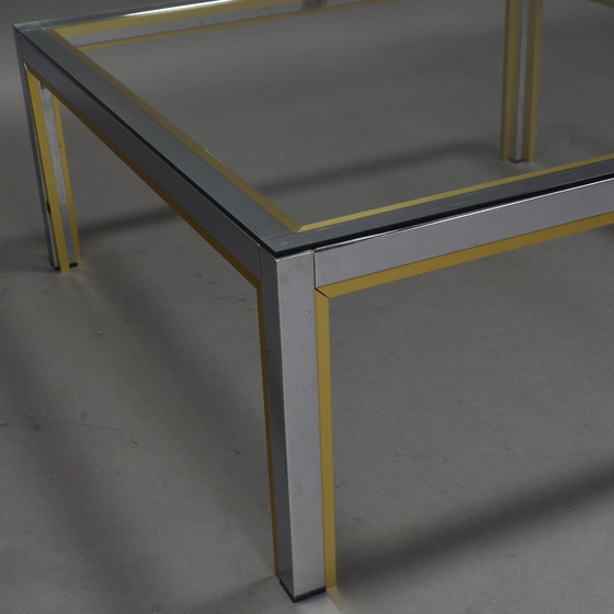 Image 1 of Romeo Rega coffee table in chrome and gold Italy, 1970's