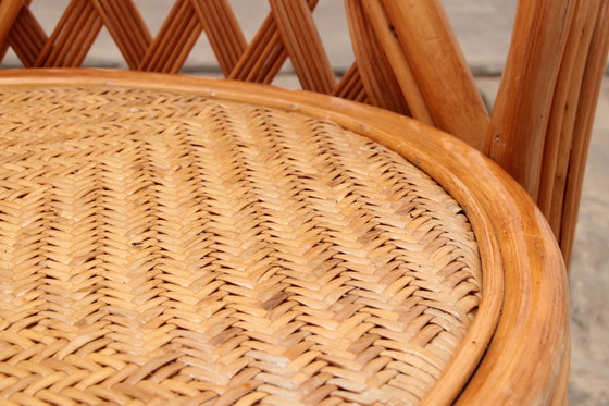 Image 1 of French Bohemian set of 2 Bamboo chairs from the 1960s.