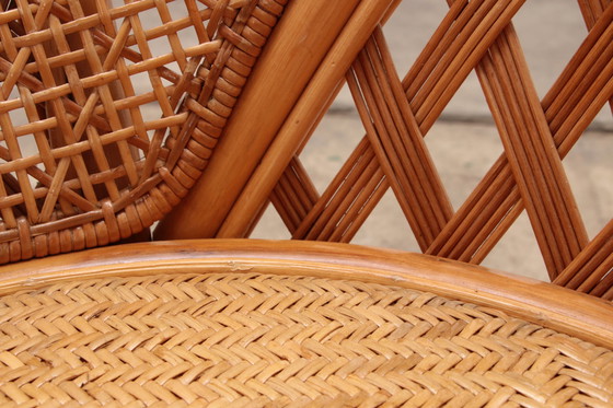 Image 1 of French Bohemian set of 2 Bamboo chairs from the 1960s.