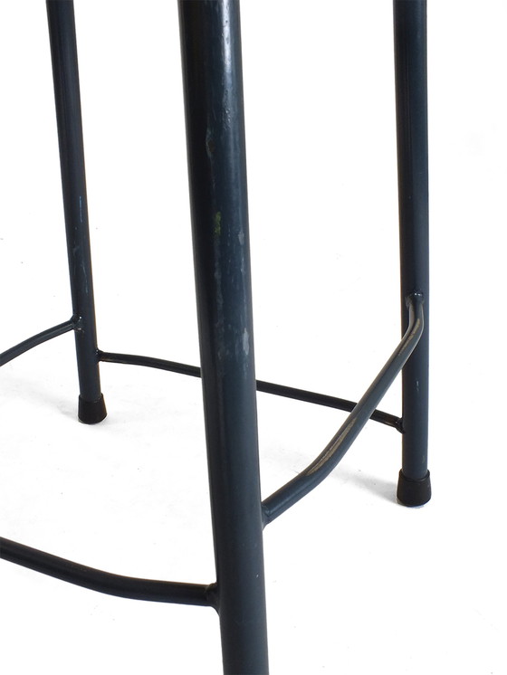 Image 1 of 4x Presikhaaf stools with blue metal frame