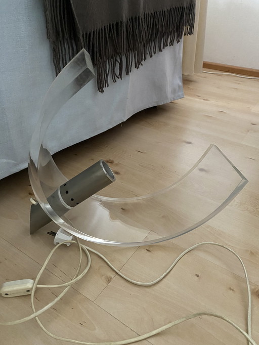 Lampe de table/plancher en plexiglas du Mid Century