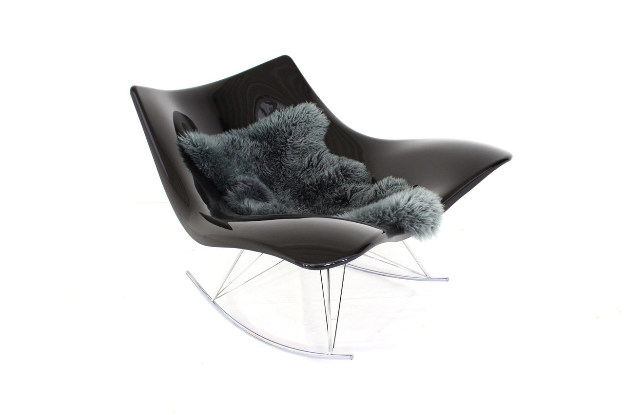Fauteuil à Bascule Relax Stingray Par Thomas Pedersen - Blanc, Velours, Contemporain