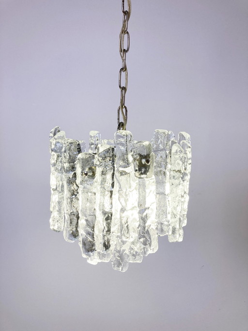 Ice crystal pendant light by Kalmar, 1960s