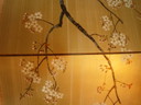 Japanese Byobu screen silk with handpainted cherryblossom