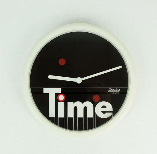 rare 1980 junghans youngline wall clock 'time' postmodern design memphis era