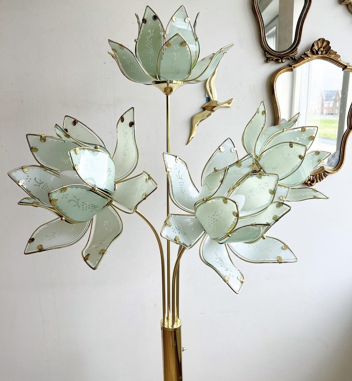Vintage lotus flower floor lamp deals