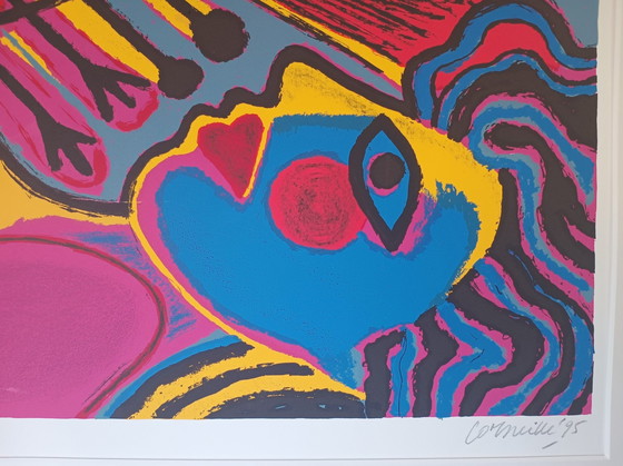 Image 1 of Corneille Screenprint "Femme Et Oiseaux" - Woman And Bird.