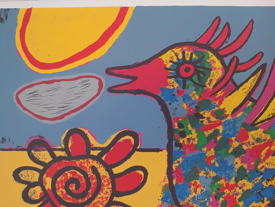 Image 1 of Corneille Screenprint "Femme Et Oiseaux" - Woman And Bird.