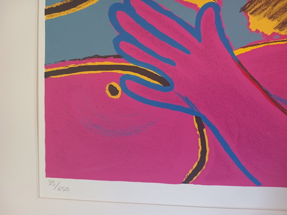 Image 1 of Corneille Screenprint "Femme Et Oiseaux" - Woman And Bird.