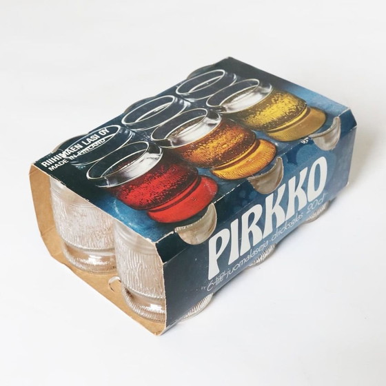 Image 1 of Bicchieri da bere vintage Riihimäki, nuovi nella scatola, design finlandese in vetro