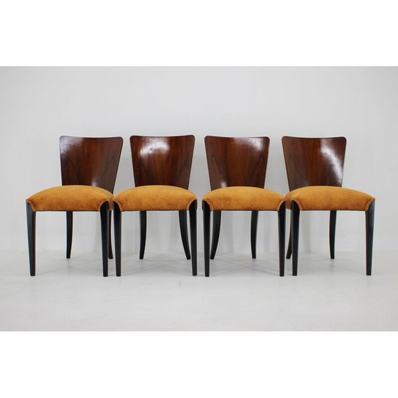 Image 1 of Set of 4 vintage dining chairs H-214 by Jindrich Halabala for Up Závody, 1950s