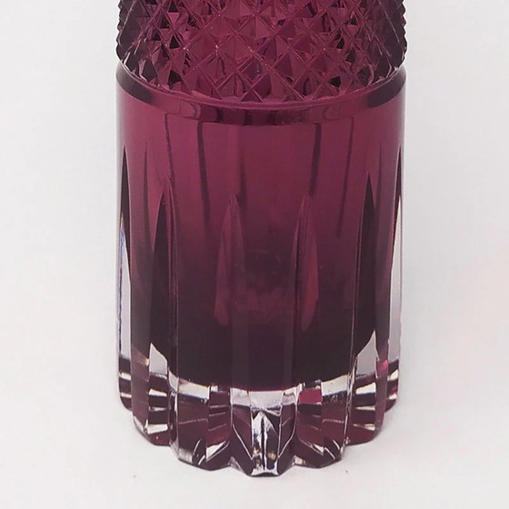 Image 1 of 1960S Gorgeous Purple Bohemian Cut Glass Cocktail Shaker. Made In Italy