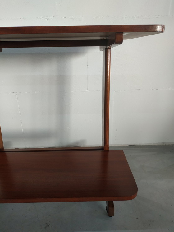 Image 1 of Carrello portavasi in legno vintage con ruote