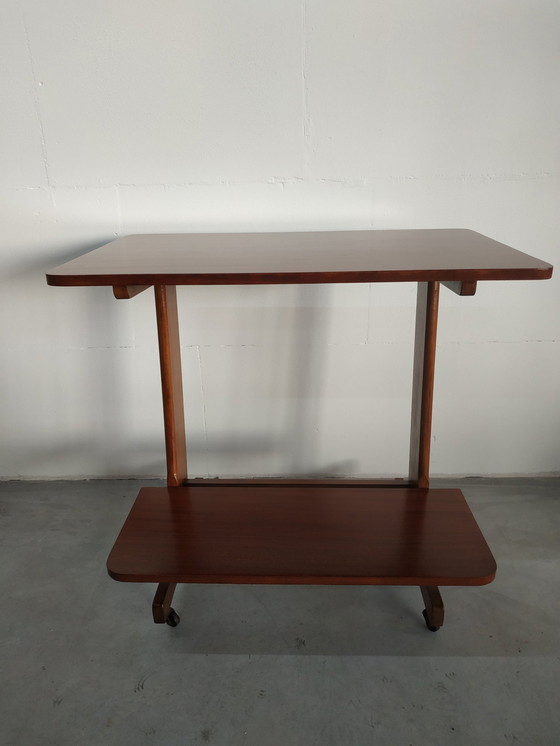 Image 1 of Carrello portavasi in legno vintage con ruote