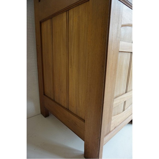 Image 1 of Secretaire vintage in mogano massello e pelle nera, anni '90