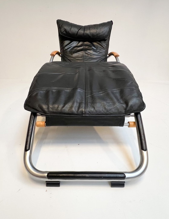 Image 1 of Leather Bonaldo Swing Lounge And Rocking Chair By Jochen Hoffman, 1990'S