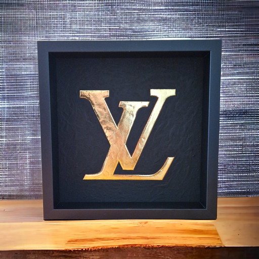 Louis Vuitton Logo Gilded 23Ct Gold In Frame