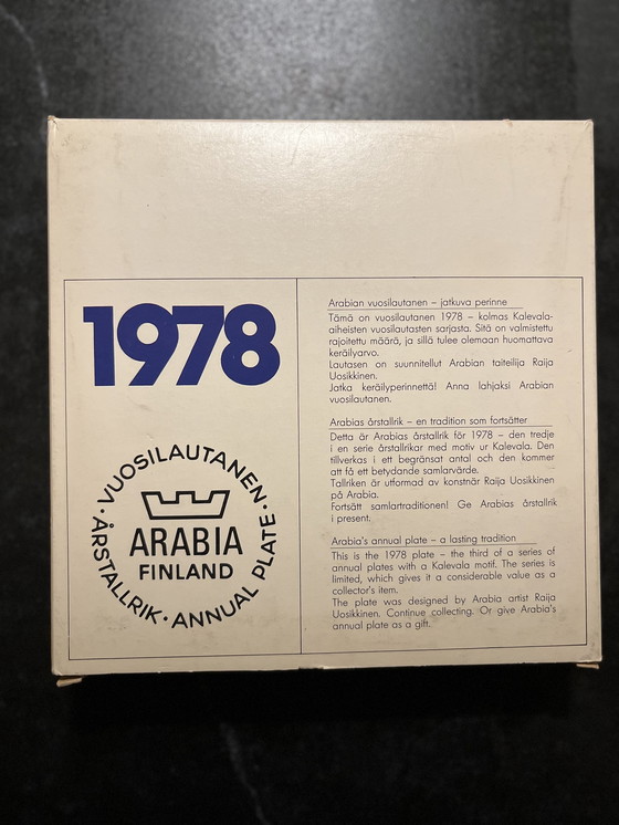 Image 1 of Arabia Finland Annual Plate / Annual Plate 1978 In Original Box. Design: Raija Uosikkinen