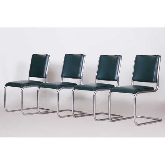 Image 1 of Set di 4 sedie da pranzo vintage Bauhaus di Anton Lorenz per le fabbriche Slezak
