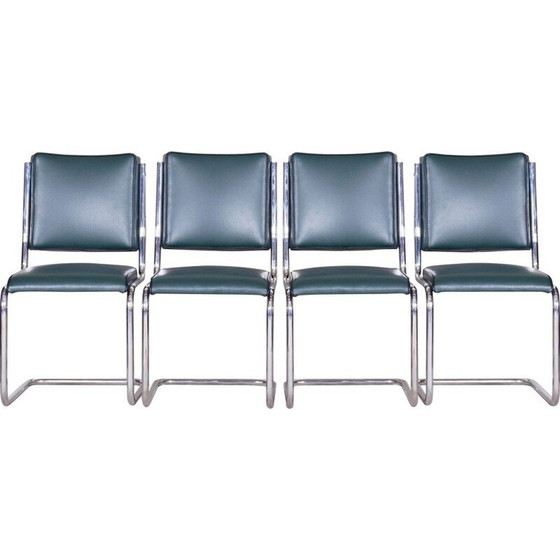 Image 1 of Set di 4 sedie da pranzo vintage Bauhaus di Anton Lorenz per le fabbriche Slezak