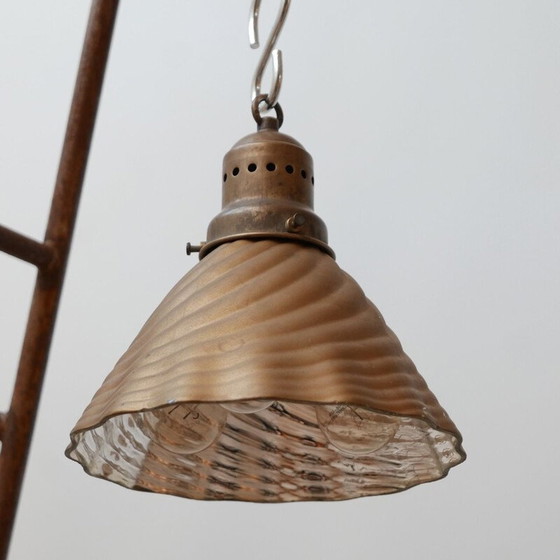 Image 1 of Vintage X Ray Gold Mercury Shade Pendant Light