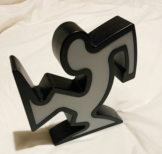 Image 1 of Keith Haring La Linea Lamp Osvaldo Cavandoli Black