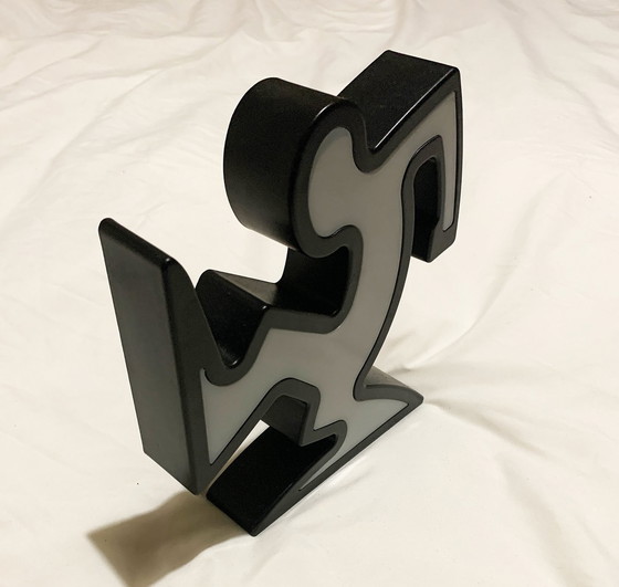 Image 1 of Keith Haring La Linea Lamp Osvaldo Cavandoli Black