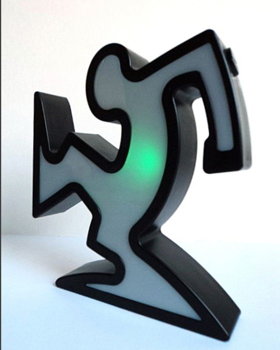 Image 1 of Keith Haring La Linea Lamp Osvaldo Cavandoli Black