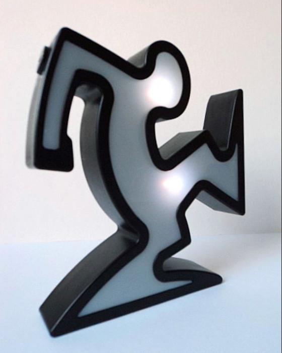 Image 1 of Keith Haring La Linea Lamp Osvaldo Cavandoli Black