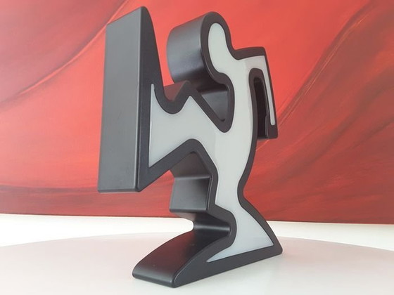 Image 1 of Keith Haring La Linea Lamp Osvaldo Cavandoli Black